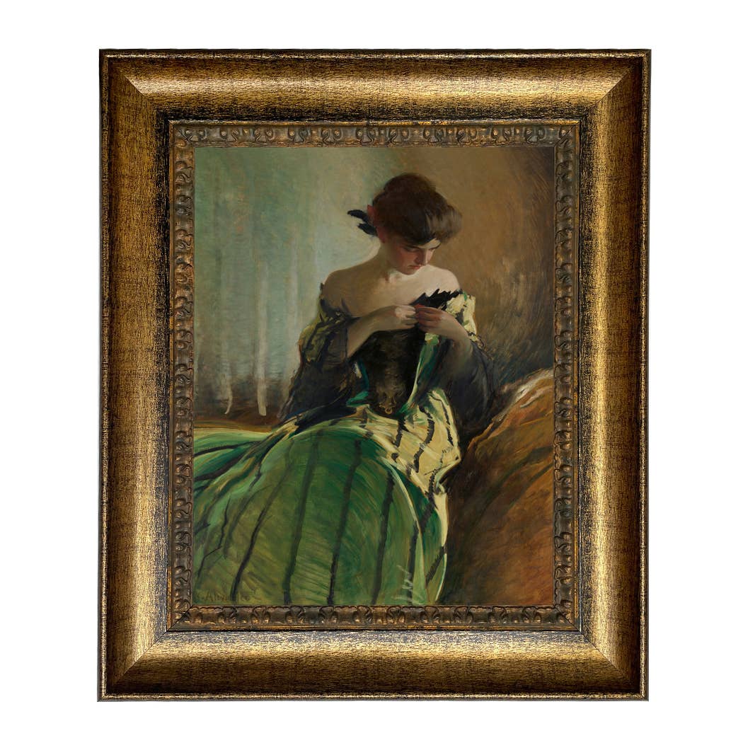 Madison Bay Co. - Historical Home Decor Reproductions - Vendita all'ingrosso Stampa artistica - Stampa su Tela Vintage di Donna in Abito Nero e Verde35