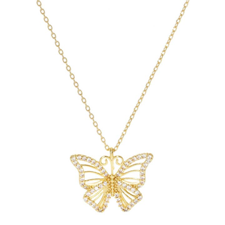 Gold Turkish Butterfly Necklace for wholesale by OHBOOBA DESIGN