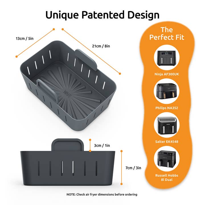 WAFE - Wholesale Kitchen tool/gadget - WAFE Dual Zone Silicone Air Fryer Liner 2pack1