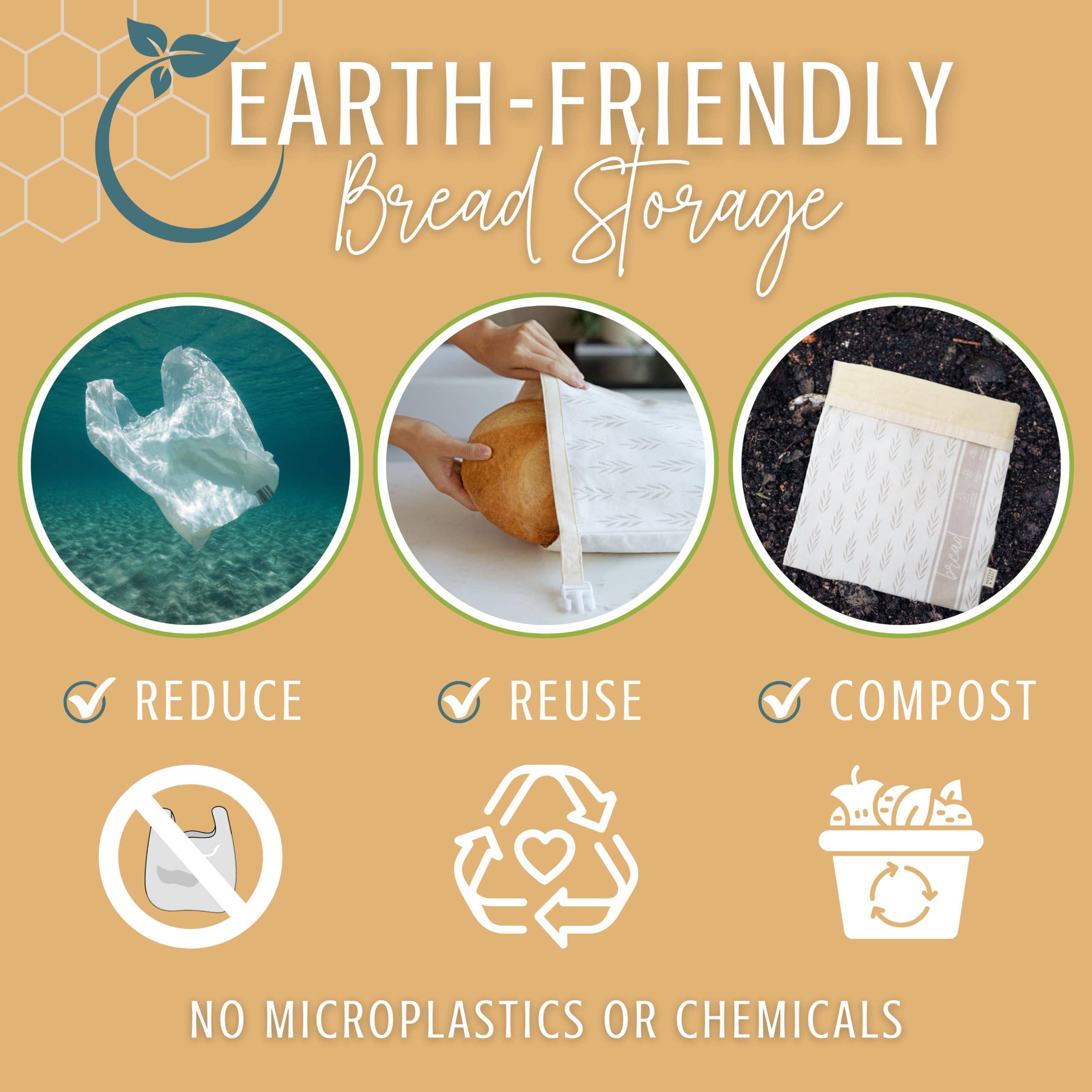 Nectar & Nest - Wholesale Food Storage Wrap/Bag - Reusable Beeswax Bread Bags for Homemade Bread & Sourdough4