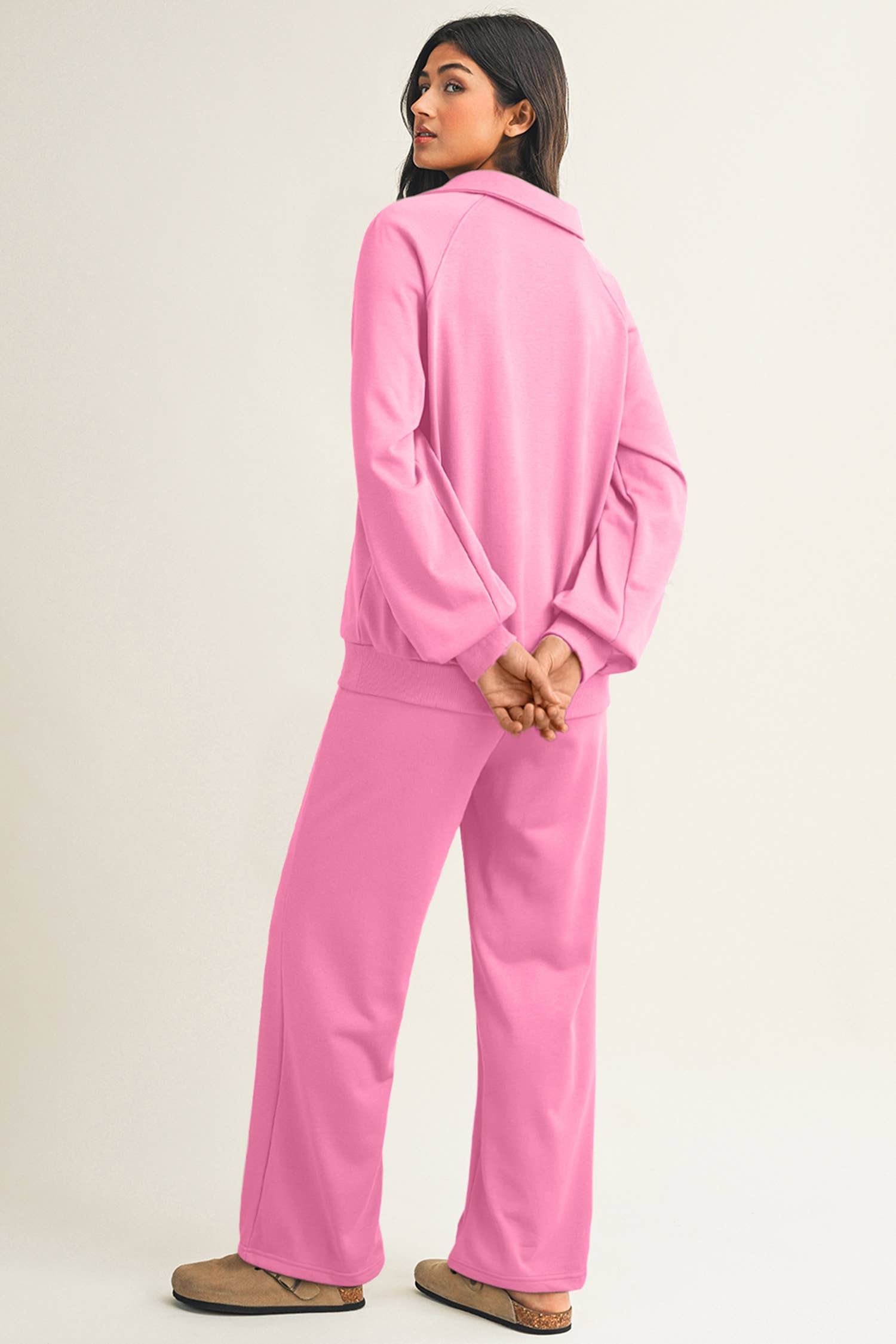 Little Daisy Closet - Wholesale Lounge Set - Women's - LDC Collar V Neck Pullover and Drawstring Sweatpants Set3