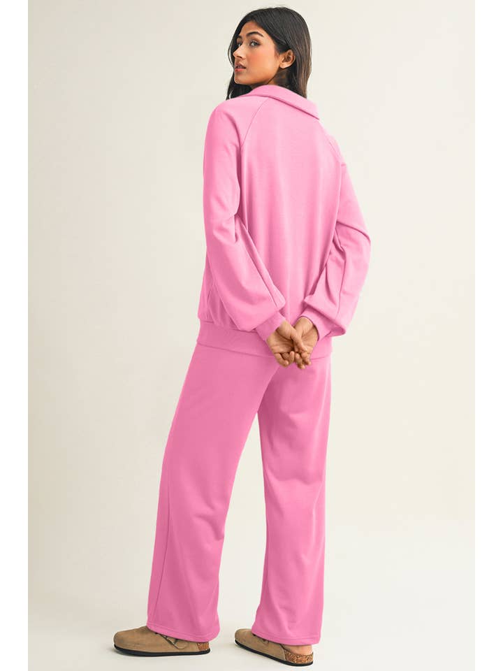 Little Daisy Closet - Wholesale Lounge Set - Women's - LDC Collar V Neck Pullover and Drawstring Sweatpants Set3