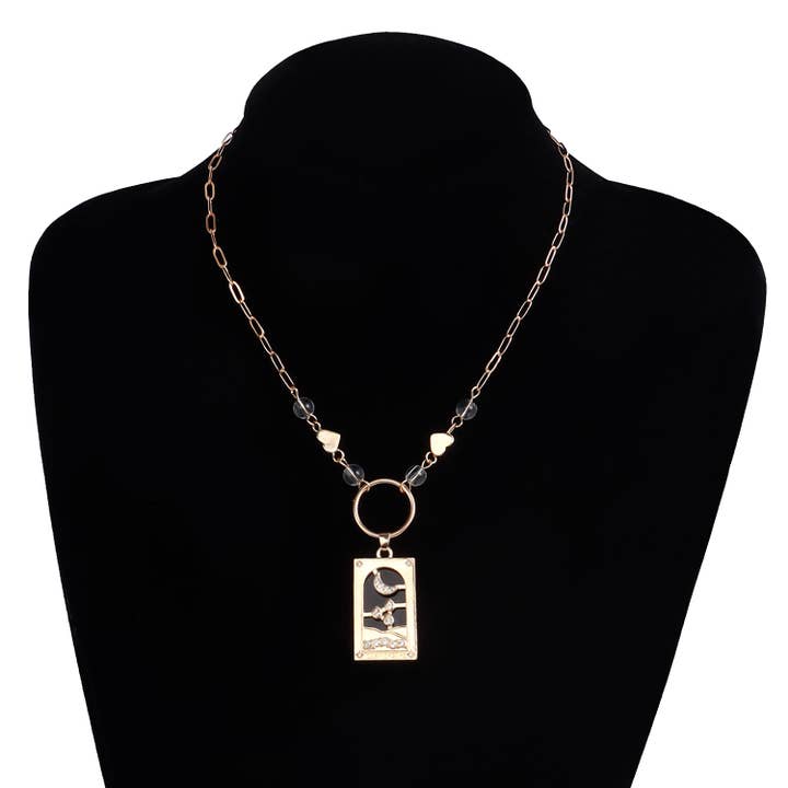 Gemscape UK - Vente Colliers à pendentif - Collier Perlé à Motif Tarot avec Cristal - Bijou Tendance7