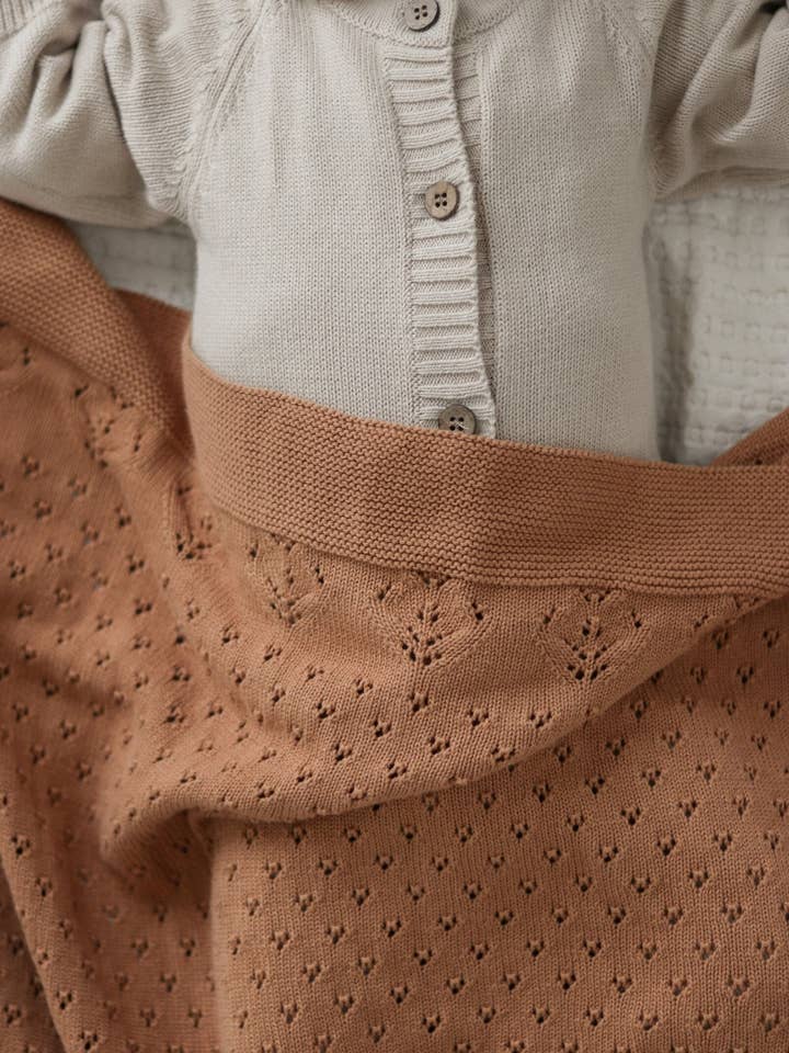 Brave Little Lamb the Label - Wholesale Bedding Blanket - Kids & Baby - Divine Pointelle Blanket | Copper2