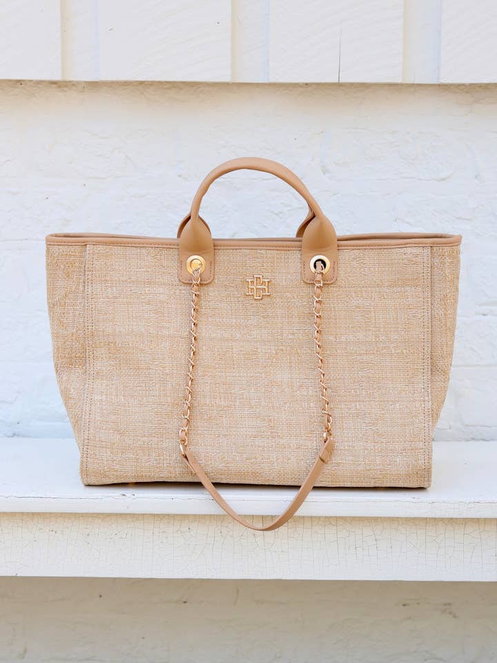 Melissa Tote Bag Natural Lattice for wholesale by Caroline Hill
