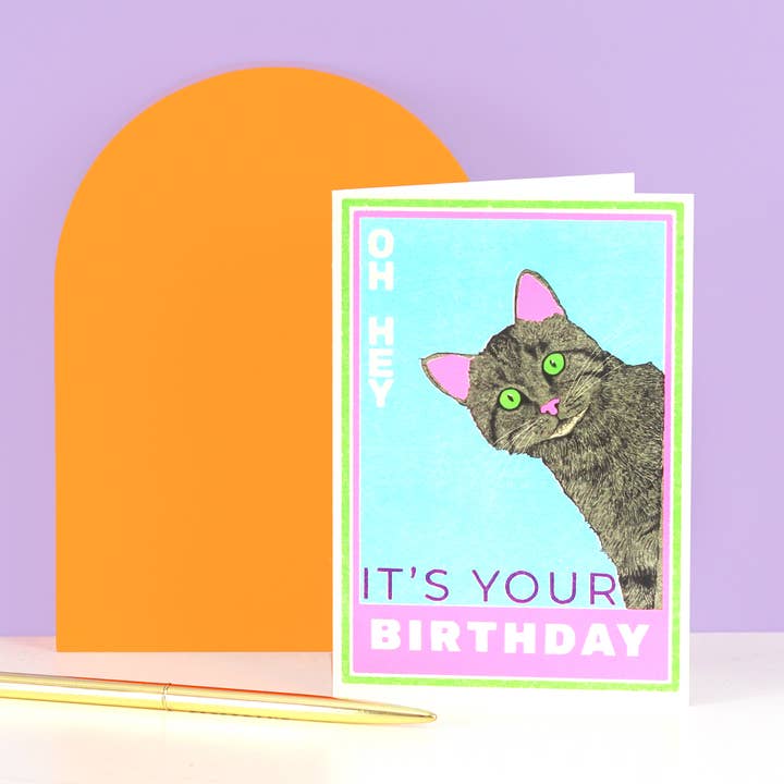 Matchbox Cat Birthday Card | Cute Cat Card | Greeting Card for wholesale by Fawn & Thistle Ltd (US Duties Paid)
