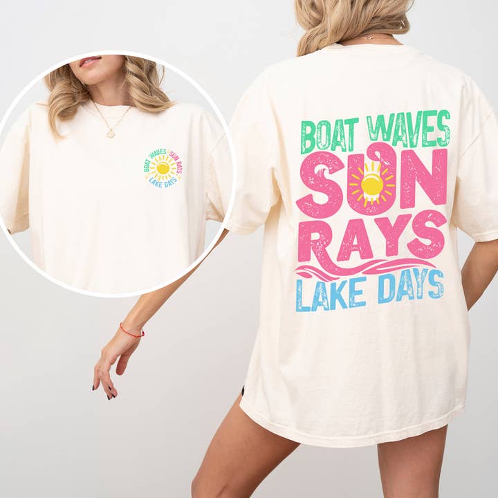 Refinery Number One LLC - Wholesale T-Shirt (Graphic) - Unisex - Lake Bum, Sun Rays, Lake Days Boat, Summer T-Shirt5