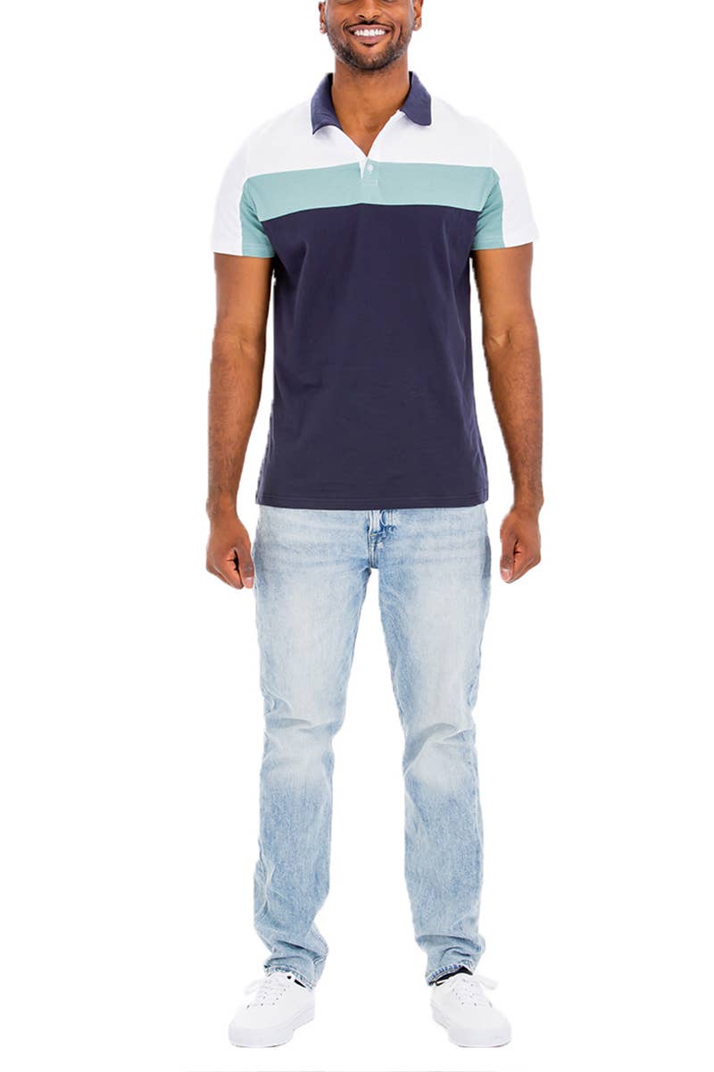 WEIV - Wholesale Polo - Men's - Three Color Short Sleeve Polo Shirt3