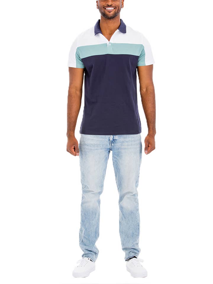 WEIV - Wholesale Polo - Men's - Three Color Short Sleeve Polo Shirt3