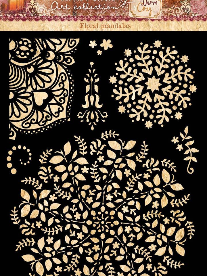 JMA Mask Floral Mandalas Warm & Cozy 148x210x3mm 1 pc nr.59 for wholesale by Ecstasy Crafts Distributing