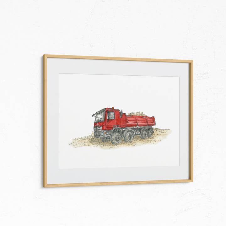 Funkenbunt - Wholesale Poster - Dump truck construction site - poster | children's picture | vehicle print3