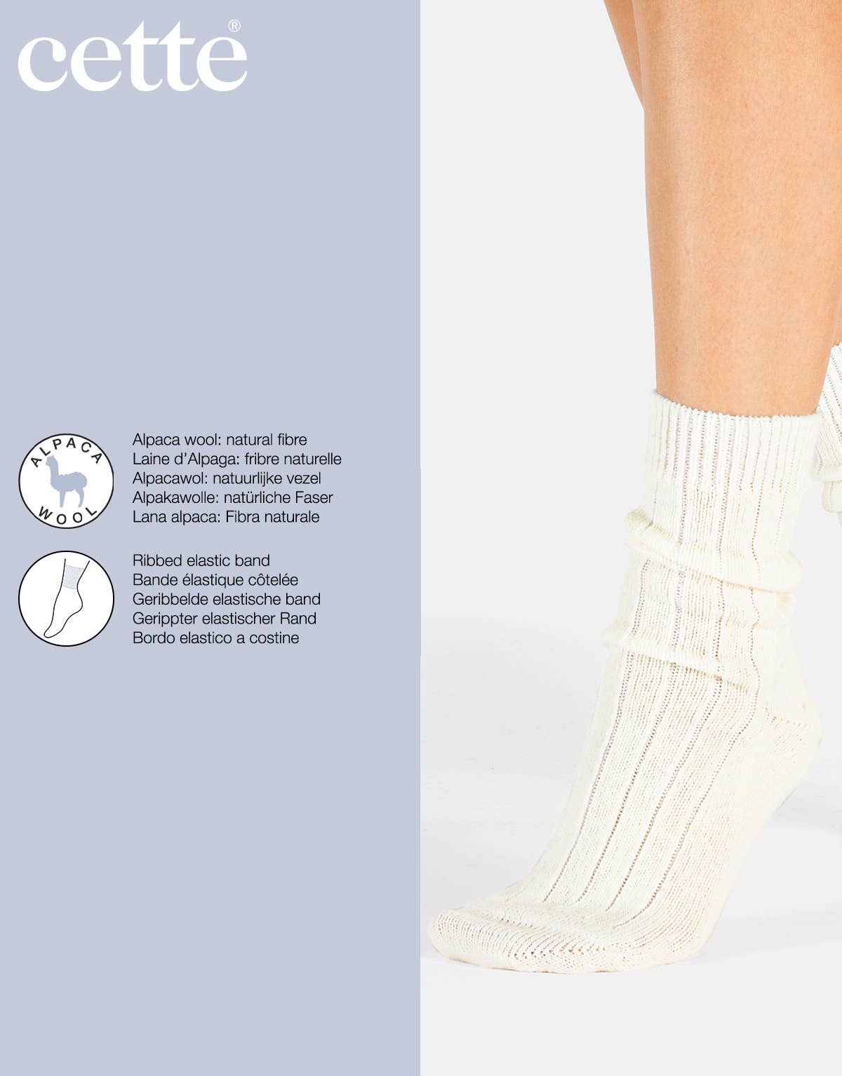 Cette – wholesale Strumpor - Dam – Alpackaullsockor med ribbat mönster, vinterstrumpor9