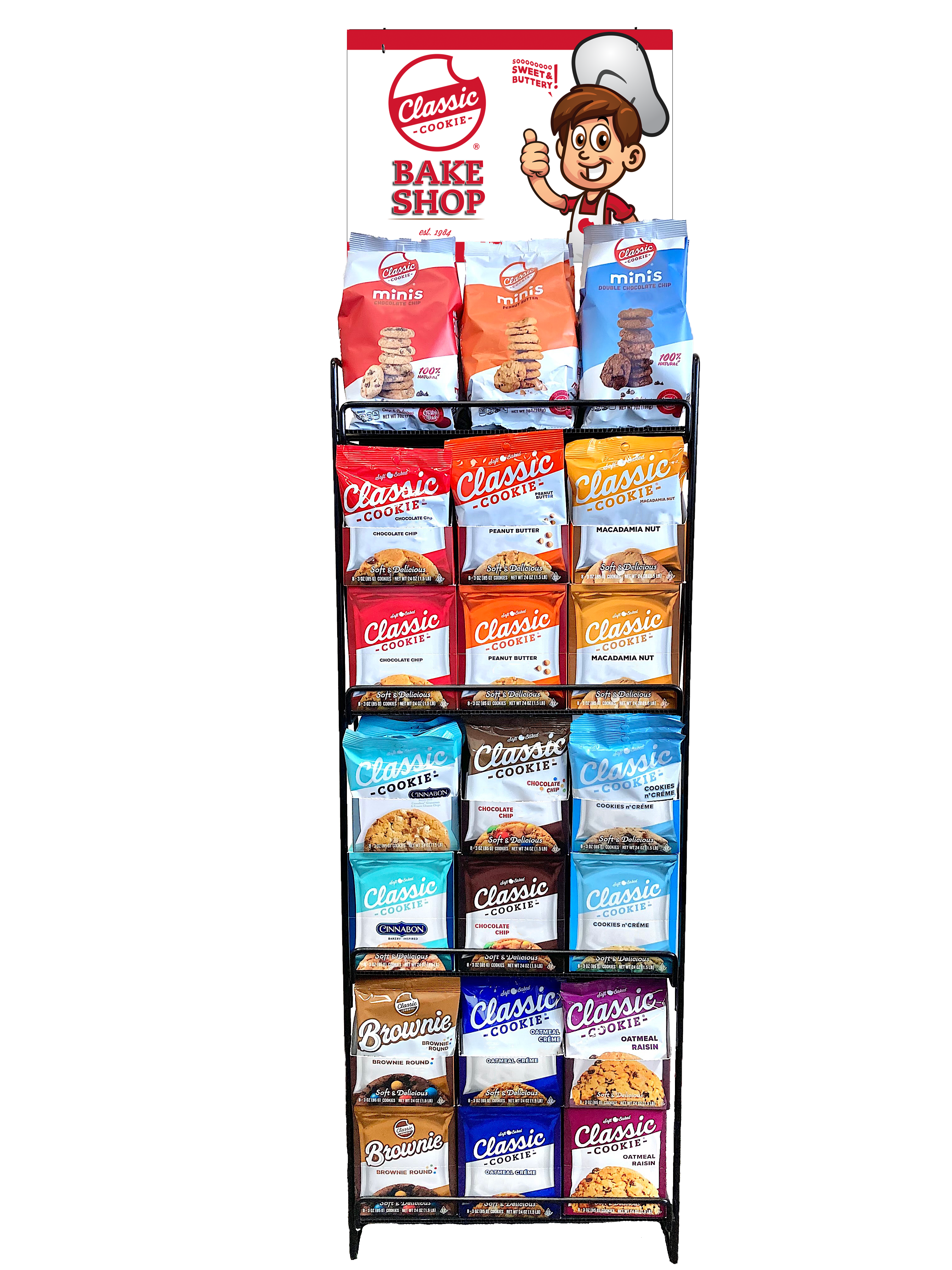 Classic Cookie® - Wholesale Retailer Display - Food & Drink - Slim Metal Rack Merchandiser0