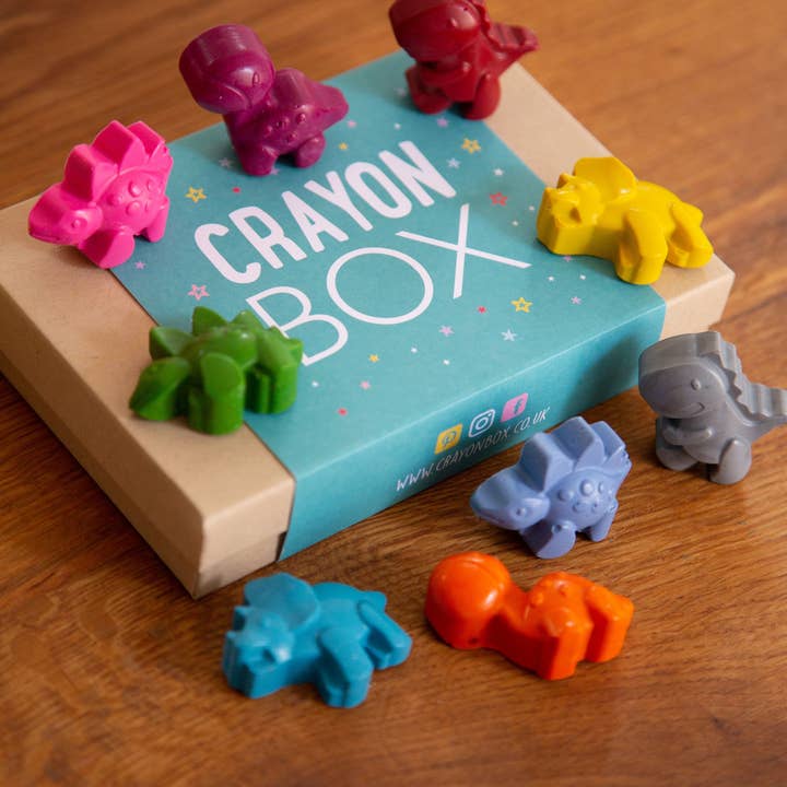 Crayon Box Crayons - Wholesale Crayons - Kids & Baby - Set of 9 handmade Dinosaur Wax Crayons