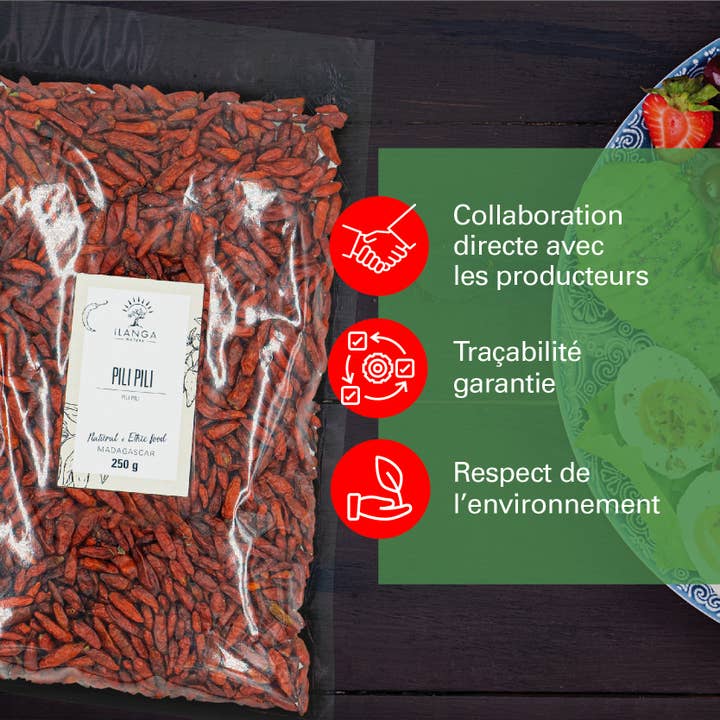 Ilanga Nature - Vente Épices séchées - Pili Pili 250g