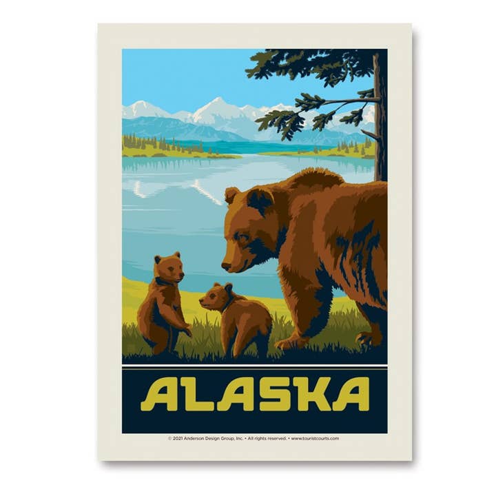Tourist Courts - Wholesale Sticker - Alaska Wildlife Bears Vert Sticker