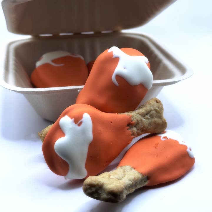Buffalo Chicken Wings Organic Dog Cookie for wholesale by Pupcakes and Pawstries Barkery