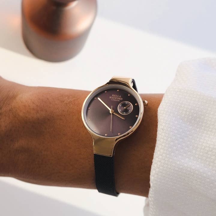 Classic Chelsea - Quadrante Oro Rosa, Cinturino in Acciaio Inox Blu per la vendita all'ingrosso da parte di Bella Mayford