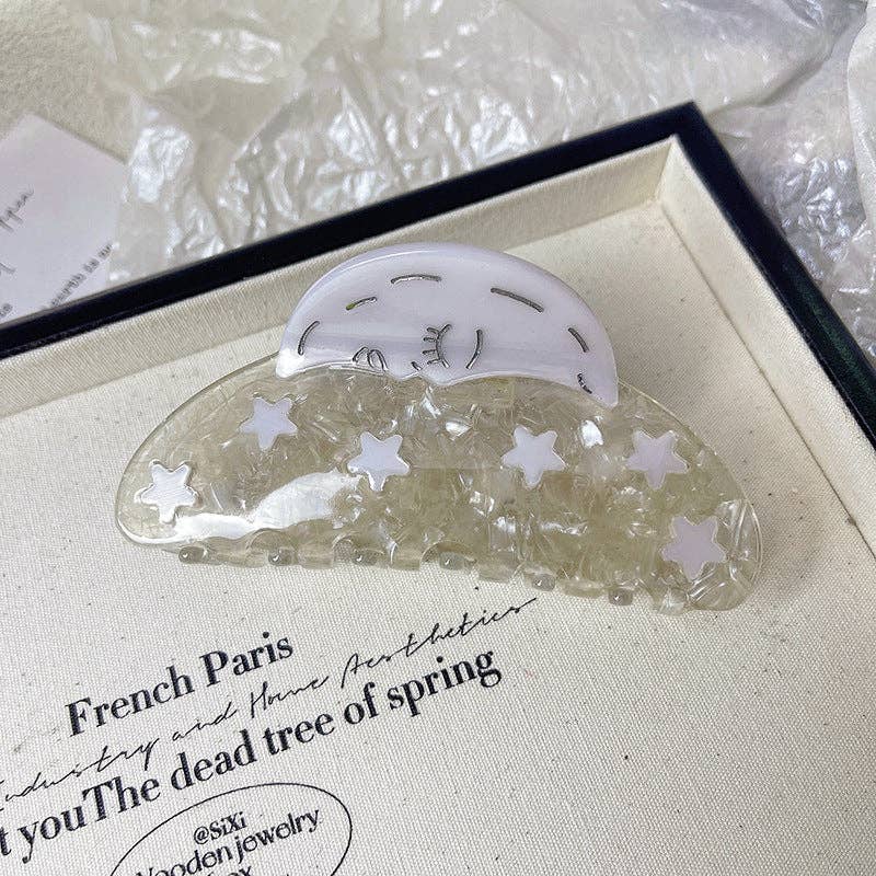 WEST AUSSIE SUPPLIES – Engroshandel Hårspænde - Dame – Hårklemme i acetat med sol- og månemotiv0