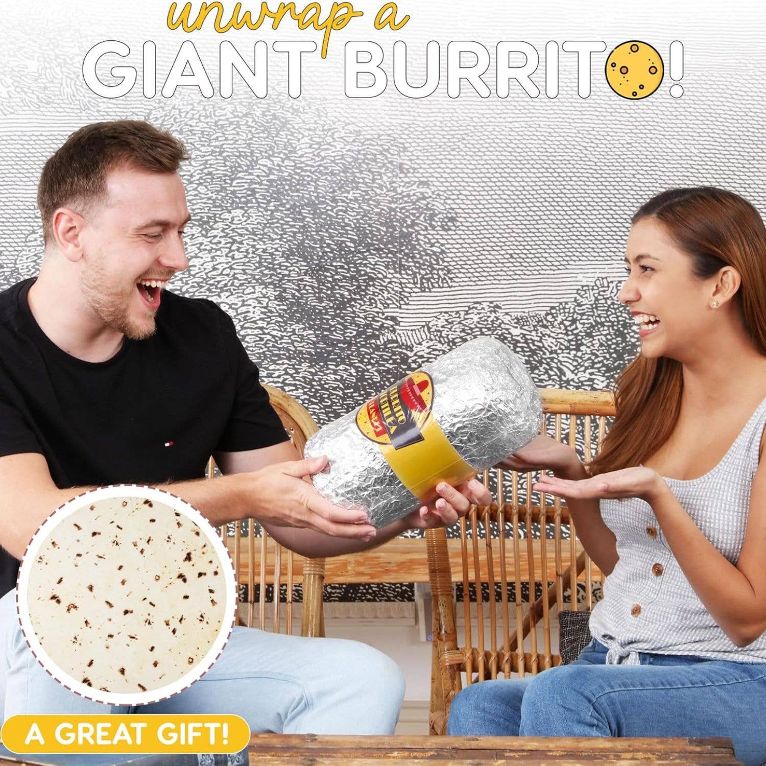 Zulay Kitchen - Vente Plaids - Couverture tortilla avec emballage en papier d'aluminium et sac à cordon6