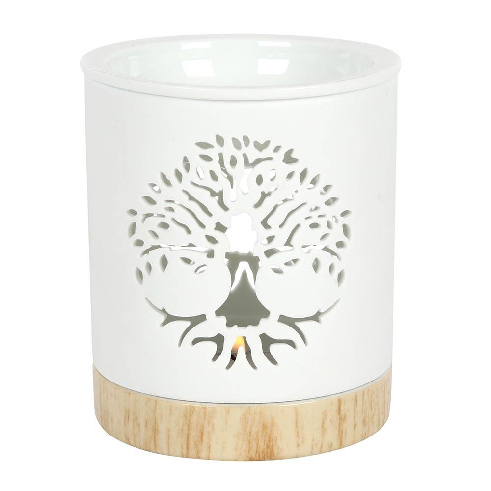 Something Different Wholesale - Wholesale Oil Warmer - White Tree of Life Cut Out Oil Burner and Wax Warmer1