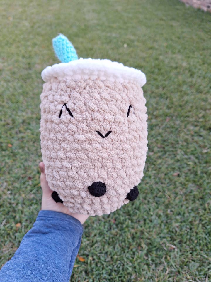Jumbo Boba Plushies for Neurodivergent Adults for wholesale by Crochet and Clay Cat