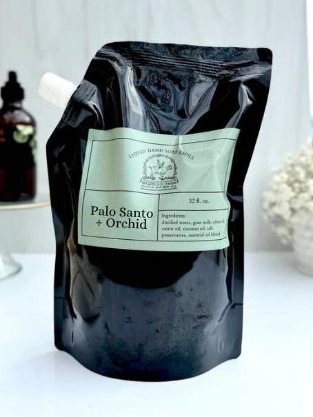 Palo Santo + Orchidée - Recharge de Savon Liquide pour les Mains 32oz pour la vente par Mazzeltov Farms Soap Co.