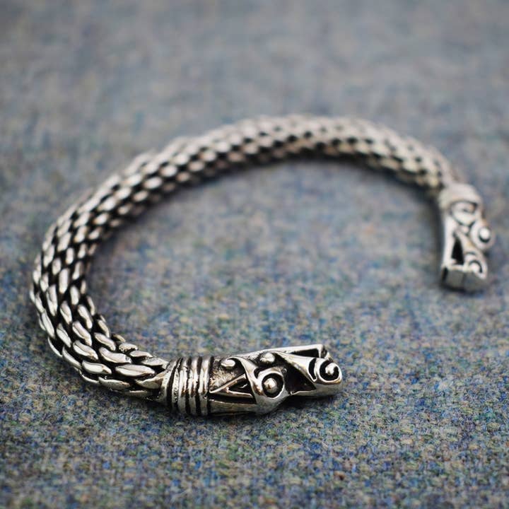 Chunky Viking Dragon Head Pewter Bracelet for wholesale by Asgard