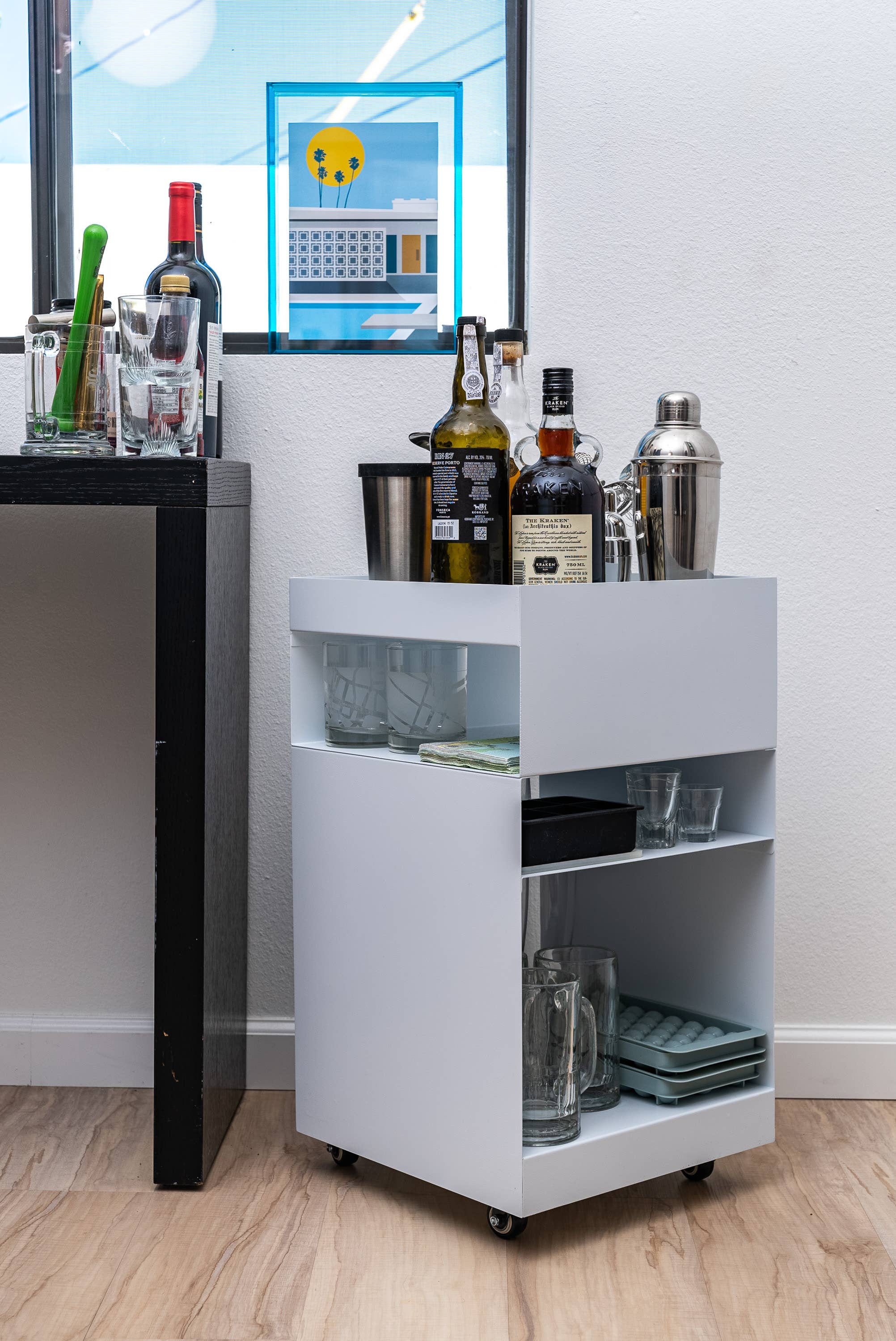 hide+seek SUPPLY CO – wholesale Side table – Quad Rolling Side Table/Cart-white4