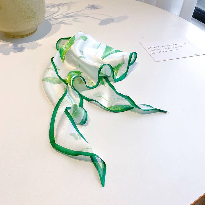 SueSilkHK - Wholesale Scarf – Women's - Japanese style floral spring and summer triangular diamond scarf, Rustic style small neckerchief, Tie wrap scarf3