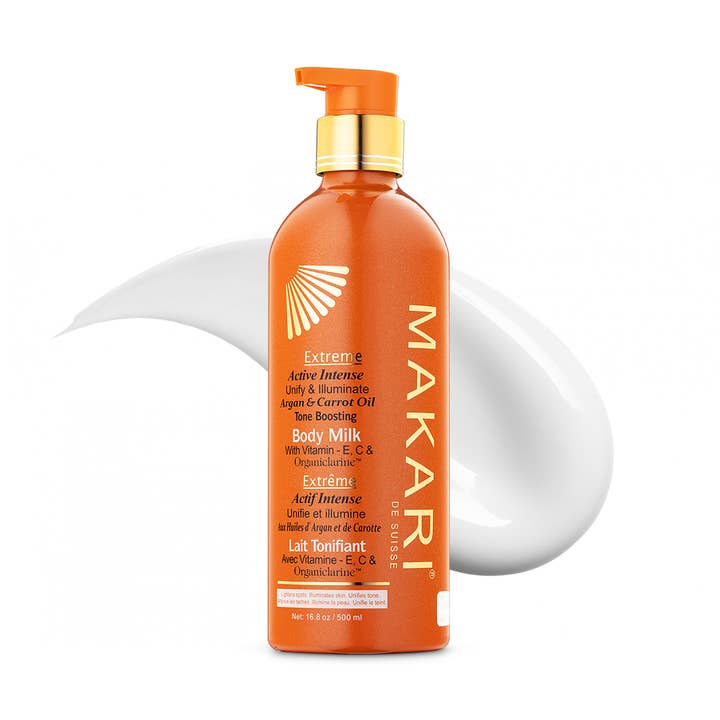 Lotion corporelle tonifiante à l'huile d'argan et de carotte Extreme pour la vente par Makari De Suisse