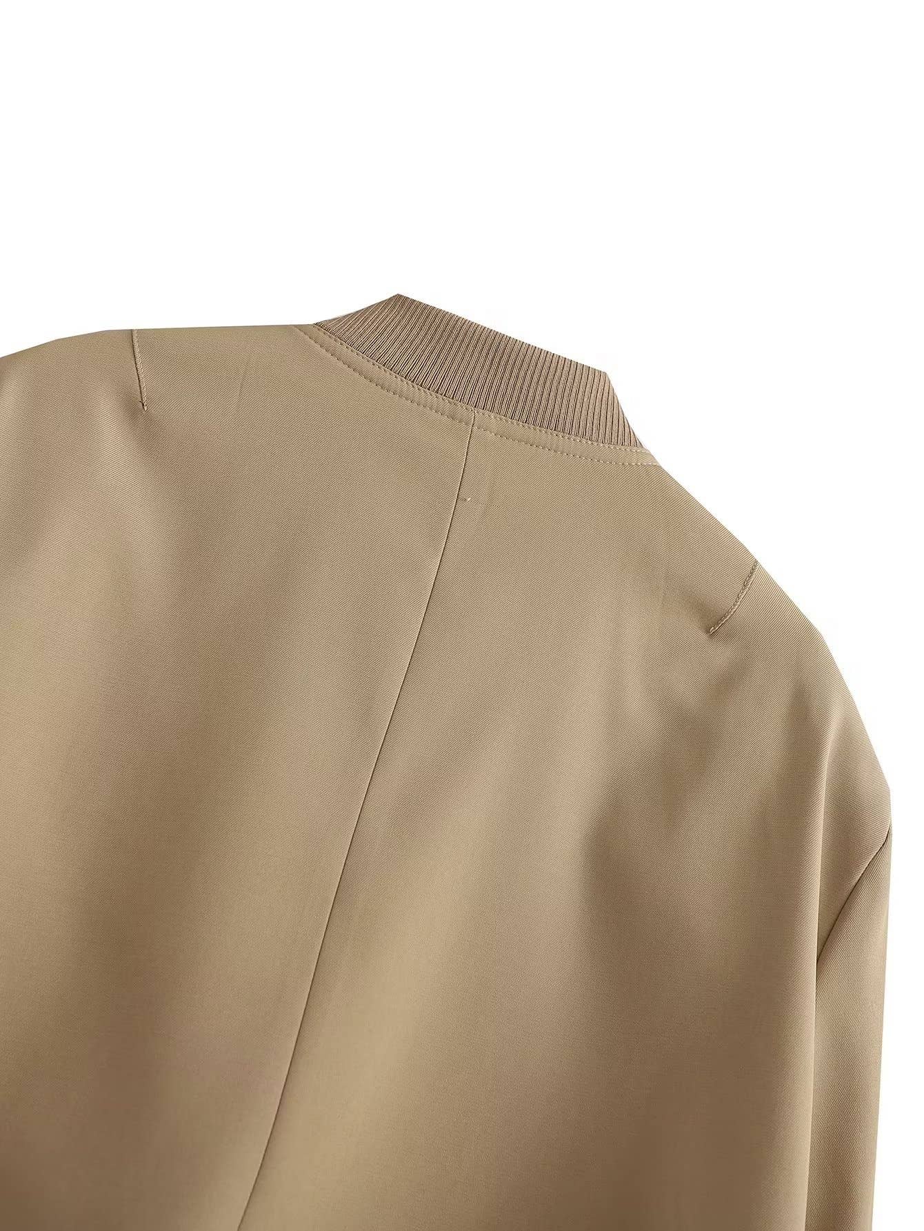 HIDDENBRAND - Wholesale Bomber Jacket - Women's - relaxed button through cropped bomber jacket9