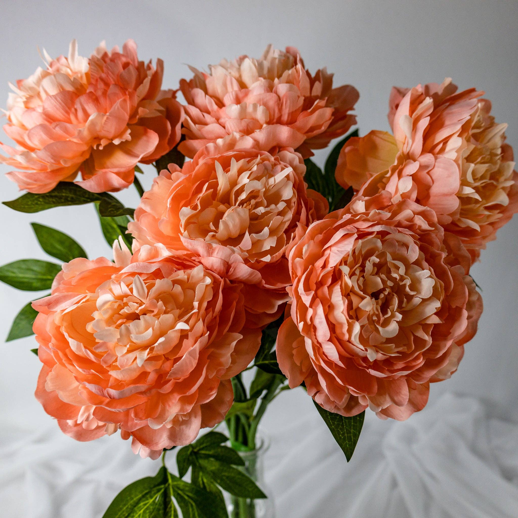 Realistic Artificial Flowers - Vendita all'ingrosso Fiori finti - Grande Fiore di Peonia Pesca Artificiale Realistica1