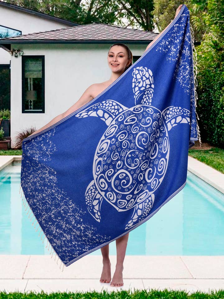 Caretta Peshtemal - Marineblauw voor wholesale door Turkey Home Textile