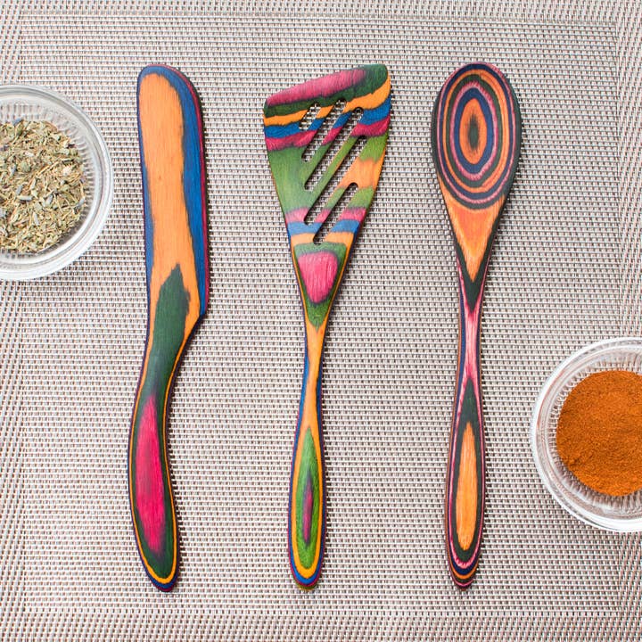 Island Bamboo - Wholesale Cheese Spreader - 8" Rainbow Pakka Spreader3