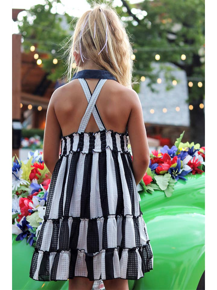 SISSYMINI - Wholesale Dress - Kids - Toddlers & Girls Shirt Collar Ruffled Dress | 717-1711