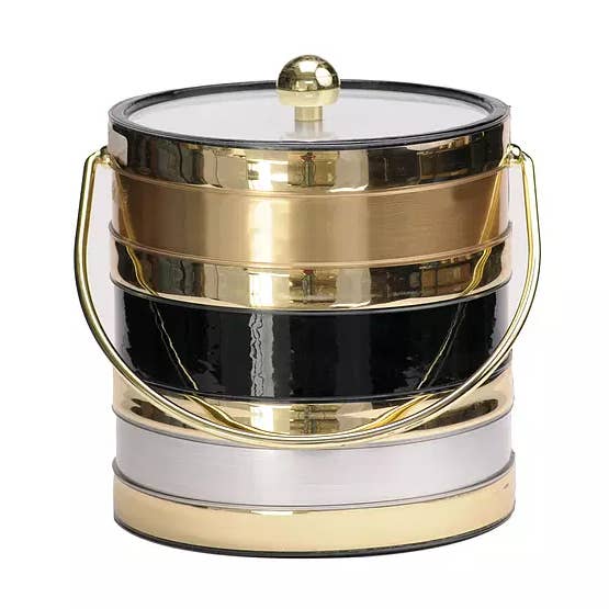 Black Tri Metal 3 Qt. Ice Bucket for wholesale by MR. ICE BUCKET, LLC.