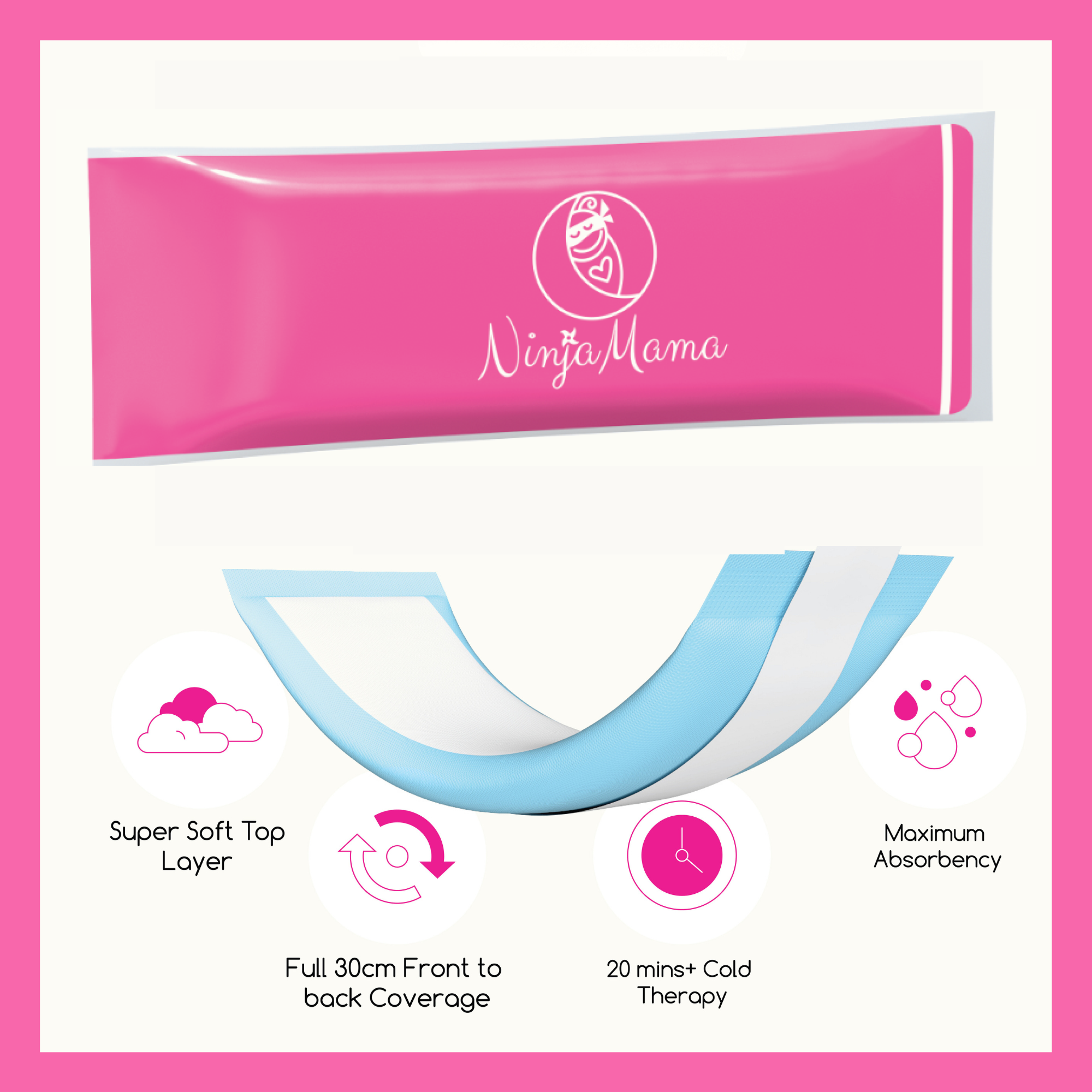 Ninja Mama - Vente Pains de glace - Ninja Mama - Lot de 5 Compresses Instantanées pour Périnée1