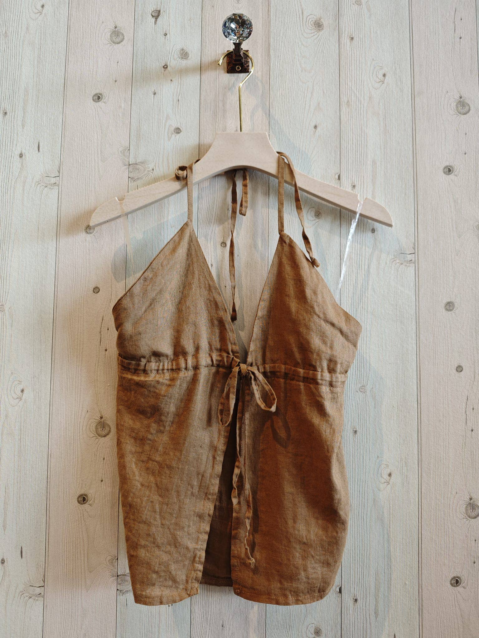 Linen & More - Vente Caraco – femme - T-shirt à bretelles ouvertes 100 % lin REF 215225