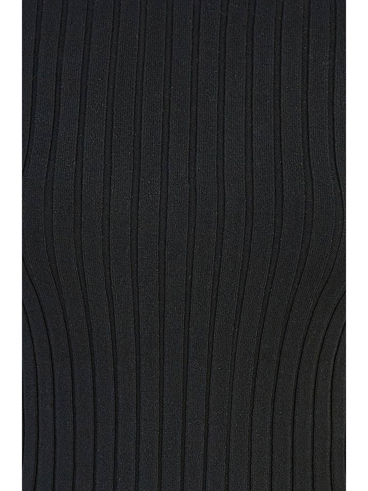 Yumi Black Ribbed Knit Roll Neck Jumper for wholesale on Faire4