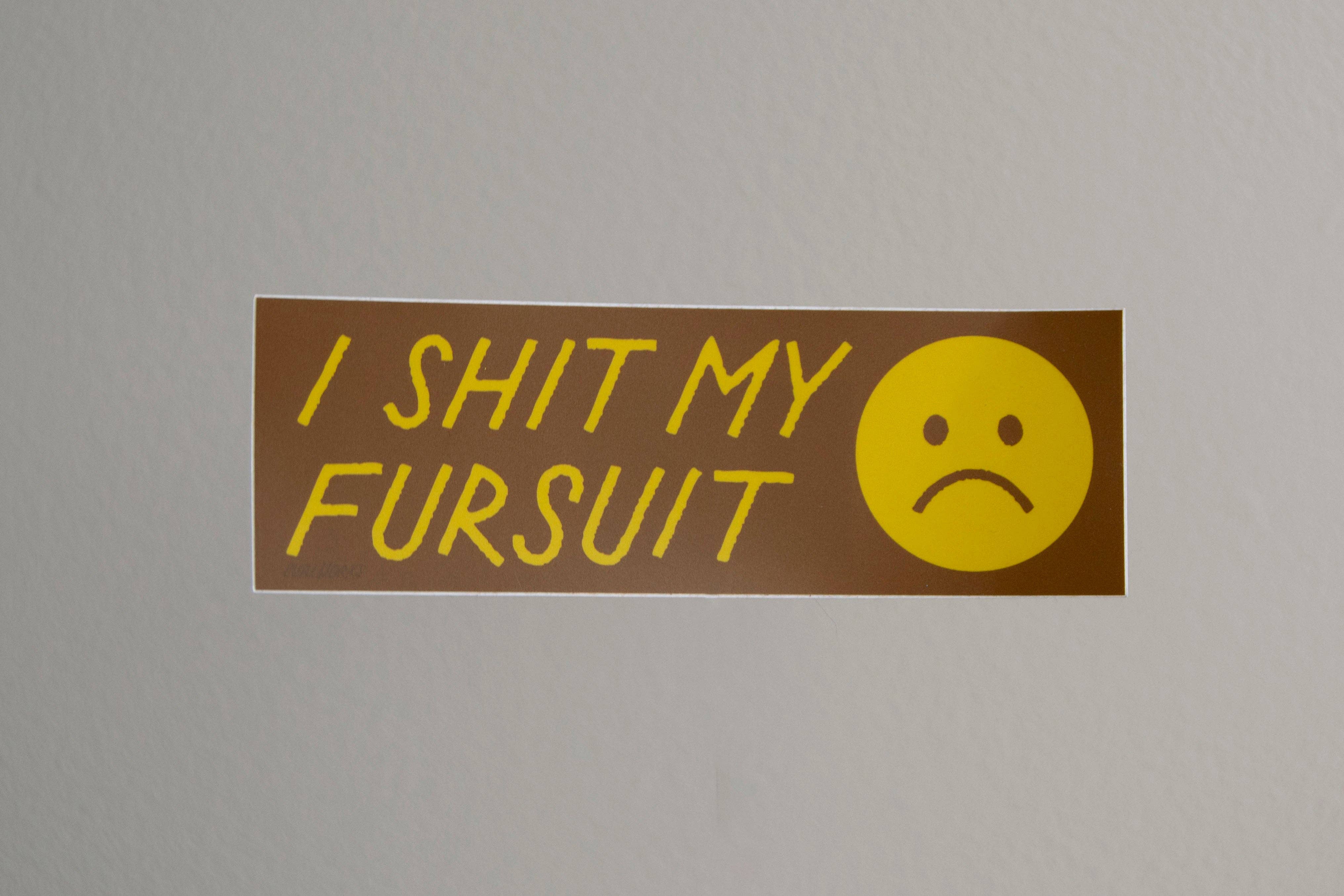 Curlworks - Wholesale Sticker - I Shit My Fursuit Vinyl Bumper Sticker0