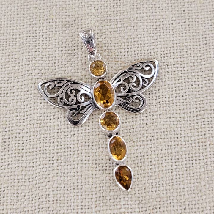 Sterling Silver Dragonfly Pendant PTR-PST815 for wholesale by Sadie Green's Jewelry