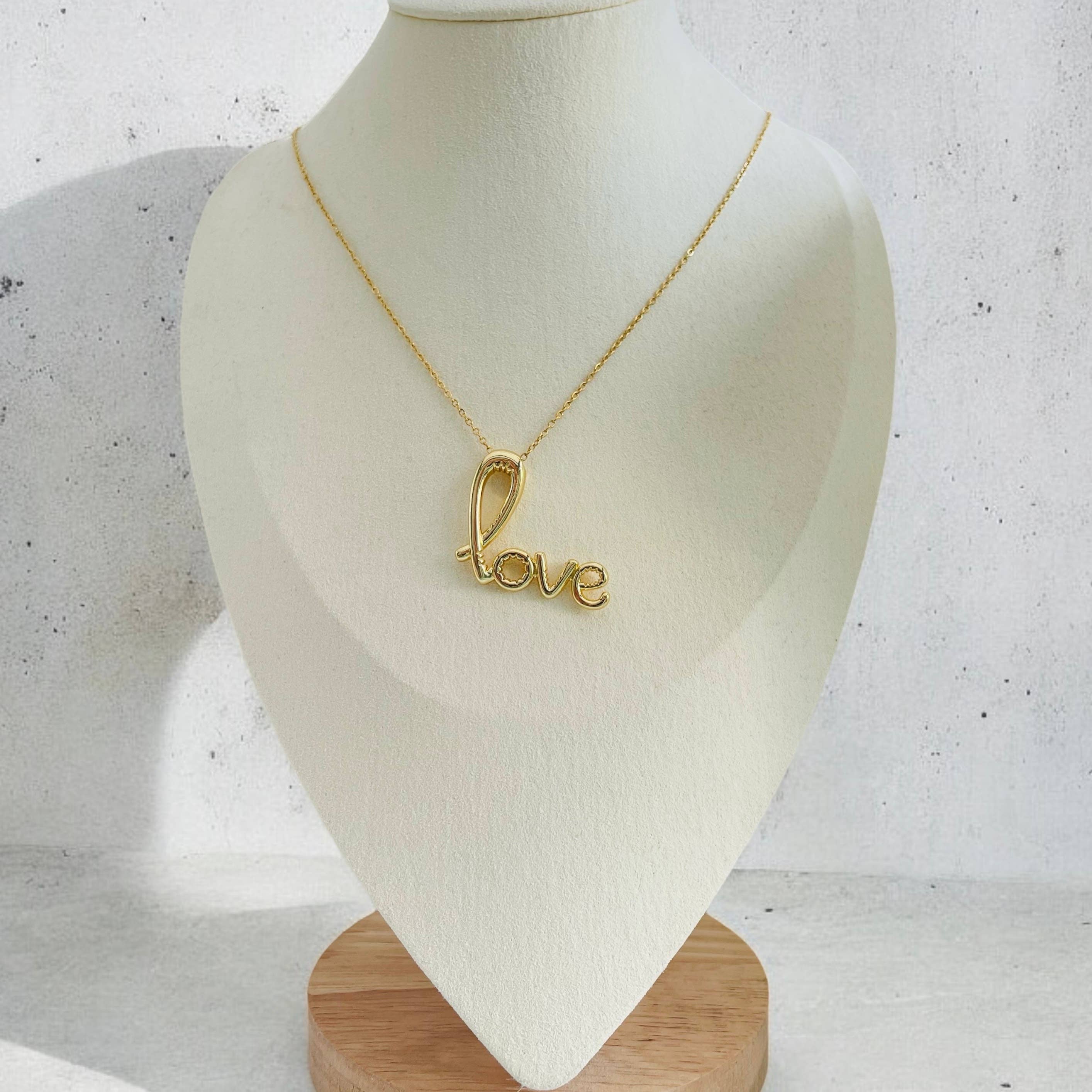 Huracan - Vendita all'ingrosso Collana con ciondolo/pendaglio - Collana Ti Amo con pendente "LOVE" in acciaio inox2