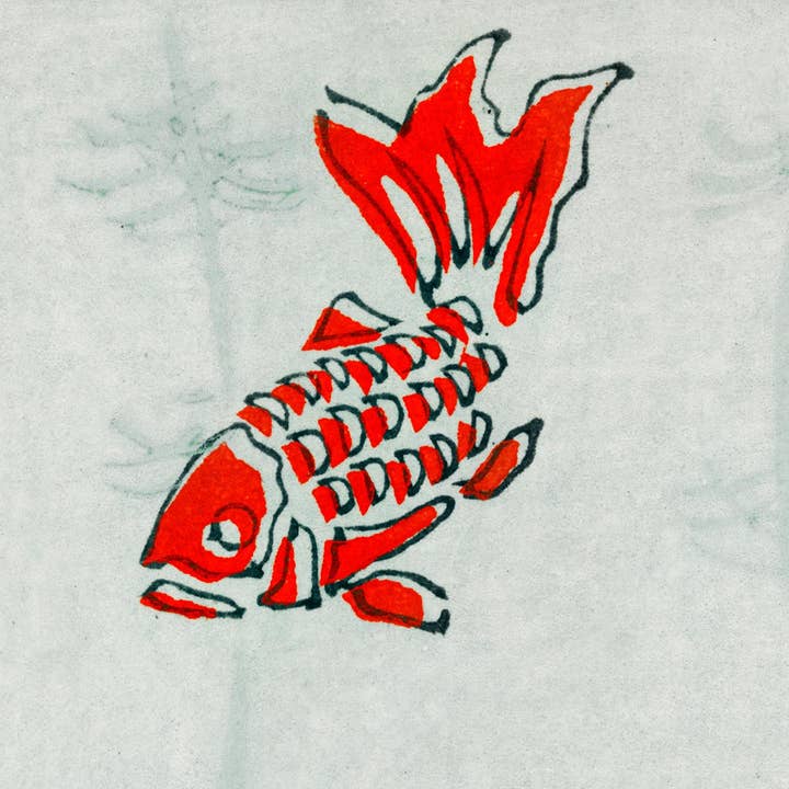 Rock Paper Scissors Wall Art – Engroshandel Plakat – Japansk Koi fisk Mønster Plakat1