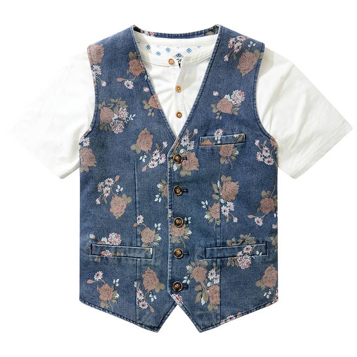 Fabelachtig Bloemen Denim Gilet voor wholesale door Joe Browns