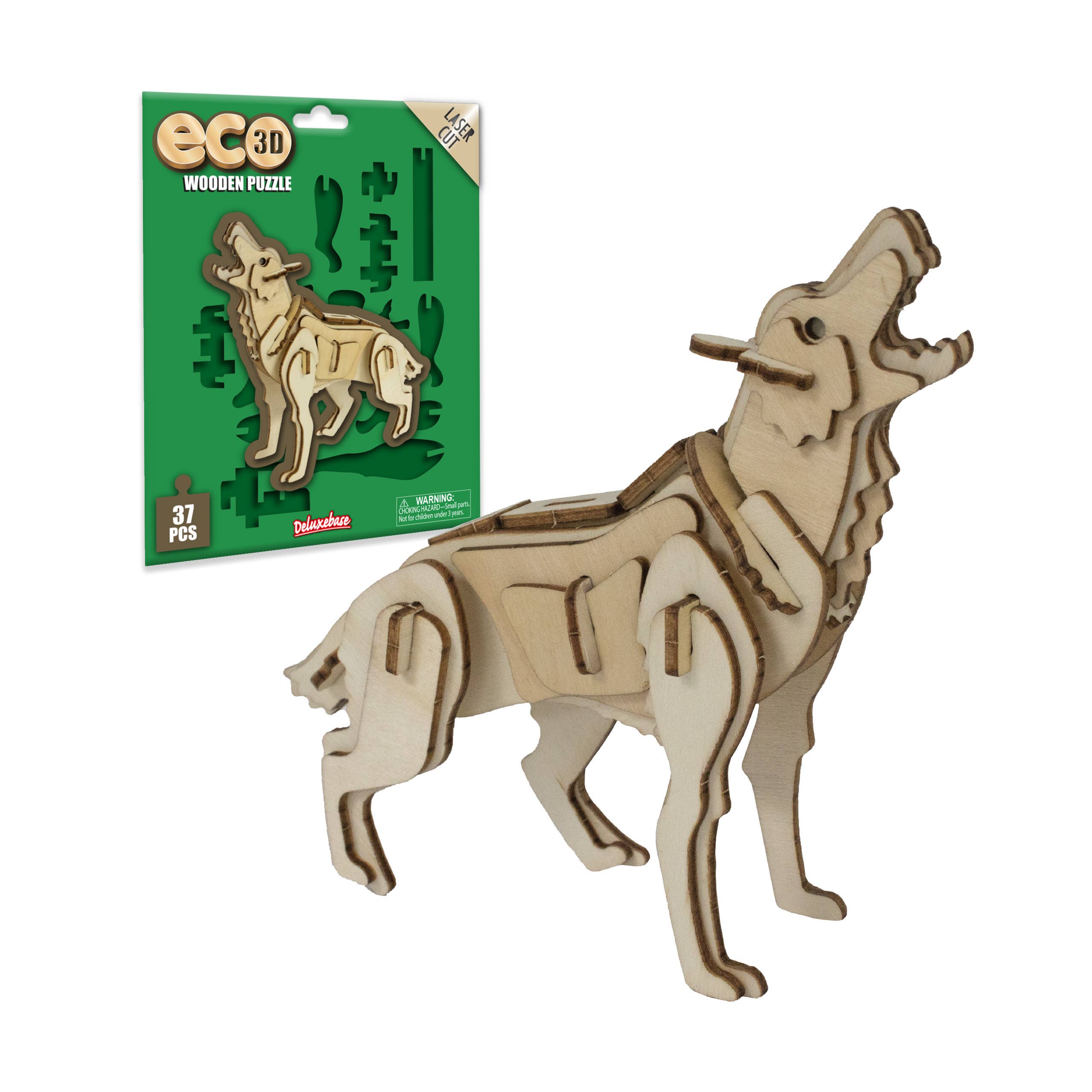 Deluxebase - Wholesale Puzzle - Kids - Eco 3D Wooden Puzzle - Wolf0