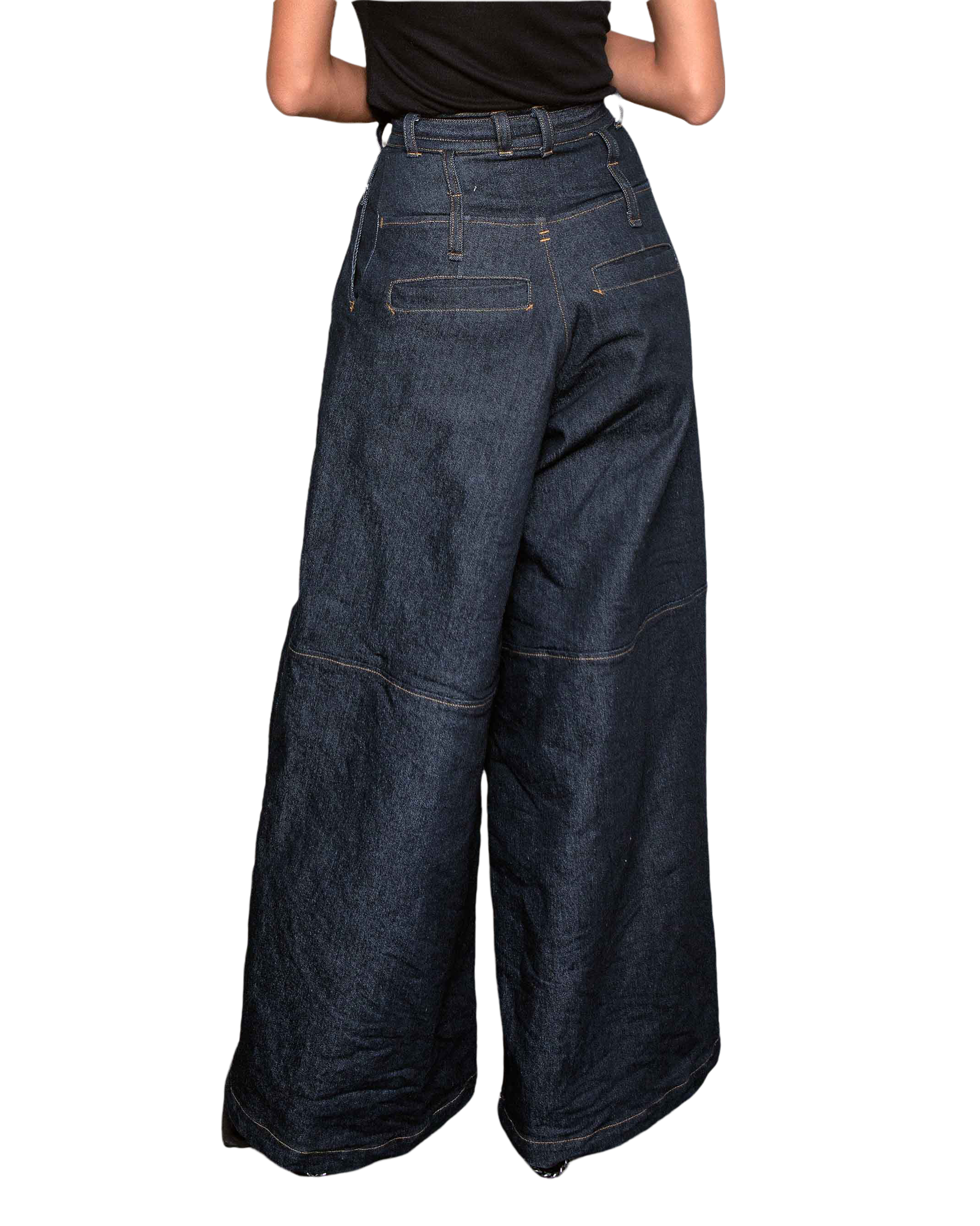 Mark Baigent - Vente Jean – femme - Pantalon Fibular en denim à jambes larges4