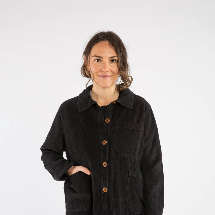 Casaco Clássico de Bombazina preto por atacado de Matona