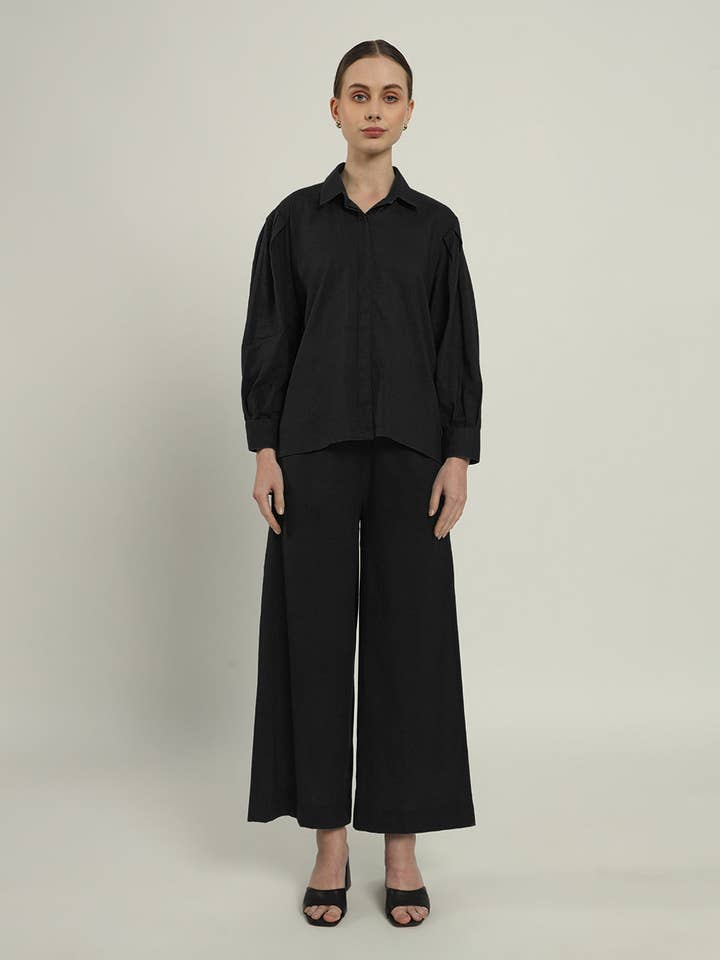 Ensemble de pantalons assortis - Évasé noir & Flair pour la vente par Thevasa