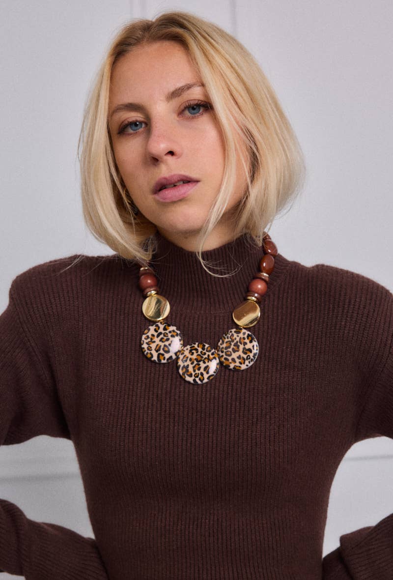 Brun Collier fantaisie 2WY10 en vente sur Faire2